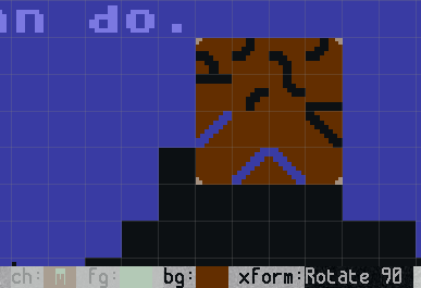 affects: bg color and xform, no char and fg color